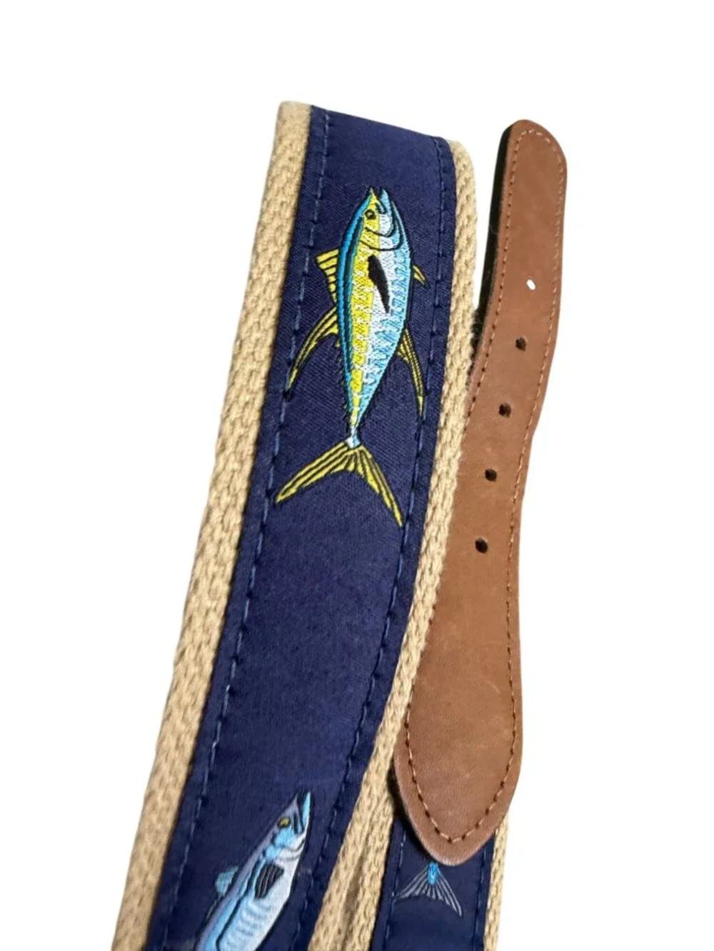 ZEP PRO Men’s Navy Blue Green Fish Canvas Belt Size 30